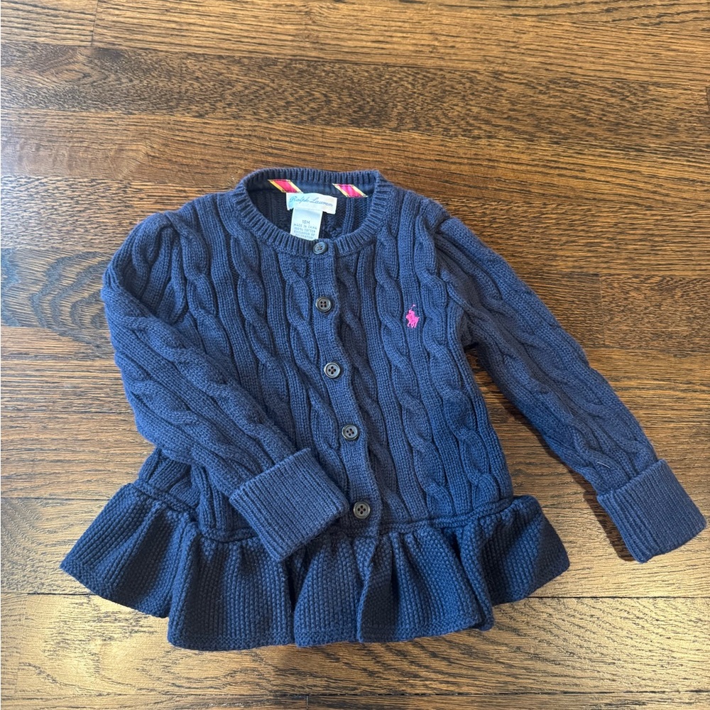 Ralph Lauren Navy Kids Cable Knit Sweater